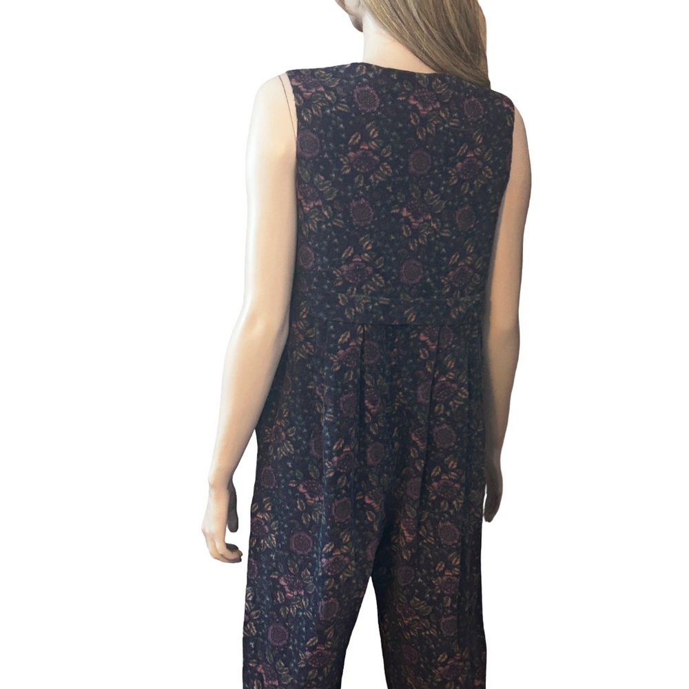 Vintage 80s Laura Ashley Prairie Jumpsuit Romper Playsuit Floral Jumper Corduroy - Picture 8 of 16